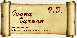 Ivona Durman vizit kartica
